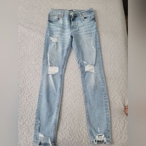 Zara Light Blue Distressed Skinny Jeans